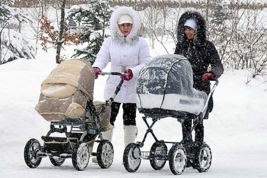 Как одевать и сколько гулять с новорожденным зимой